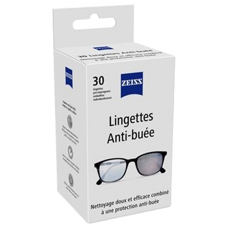 Zeiss Lingettes Anti-Buée pour Lunettes - 30 Lingettes