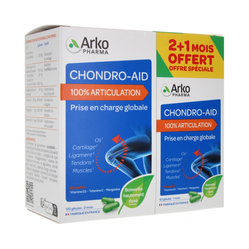 Arkopharma Chondro-Aid 100% Articulation 120 Gélules + 60 Gélules Offertes