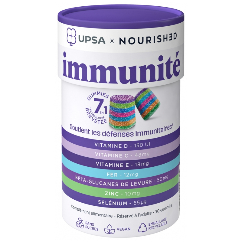 UPSA x Nourished Gummies 7en1 Immunité - 30 Gummies