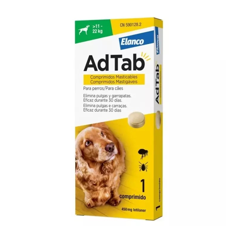 Elanco AdTab 450mg Chien 11–22 kg - 3 comprimés