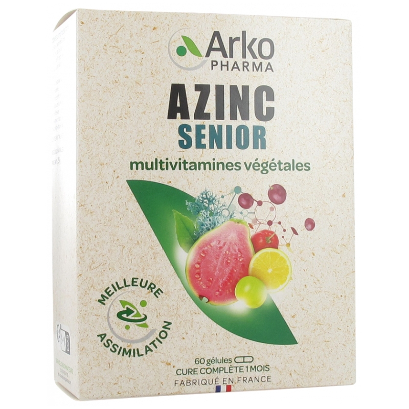 Arkopharma Azinc Senior Multivitamines Végétales - 60 Gélules