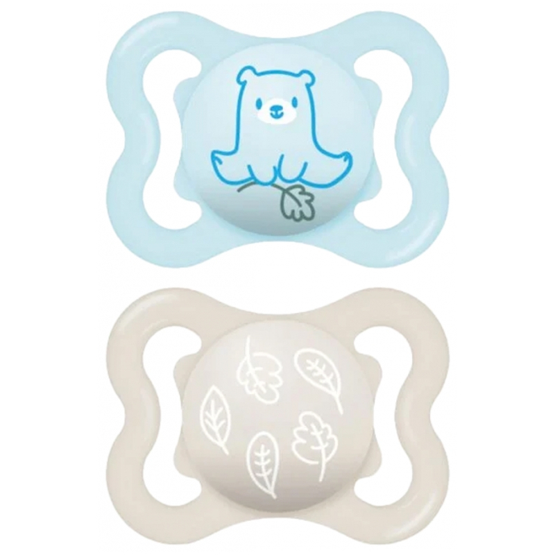MAM 2 Sucettes Supreme 2-6 Mois - Modèle : Ours et Feuilles