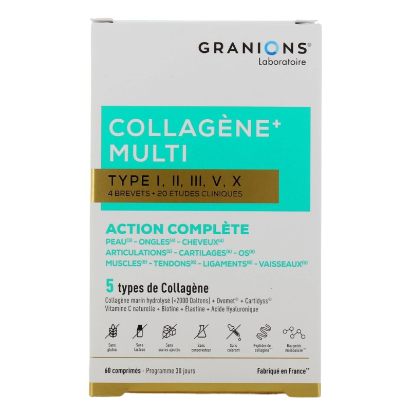 Granions Multi Collagène Type I-II-III-V-X - 60 Comprimés