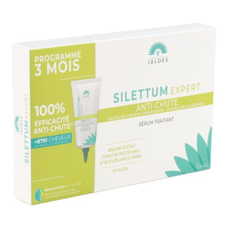 Jaldes Silettum Expert Sérum Chutes de Cheveux Importantes - Chevelures Clairsemées - 3 x 40 ml