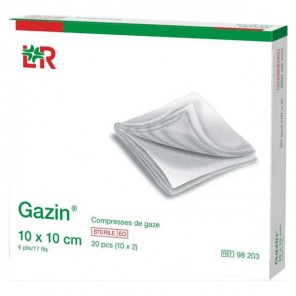 Lohmann Gazin compresses de gaze stérile 10x10cm 20 pièces