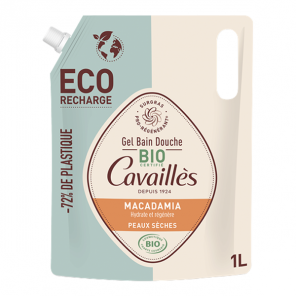 Rogé Cavaillès éco-recharge gel bain douche certifié bio macadamia 1L
