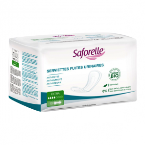 Saforelle 10 serviettes fuites urinaires extra