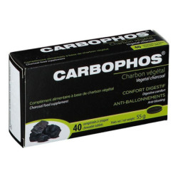 Carbophos charbon végétal 40 comprimés à croquer 55gr