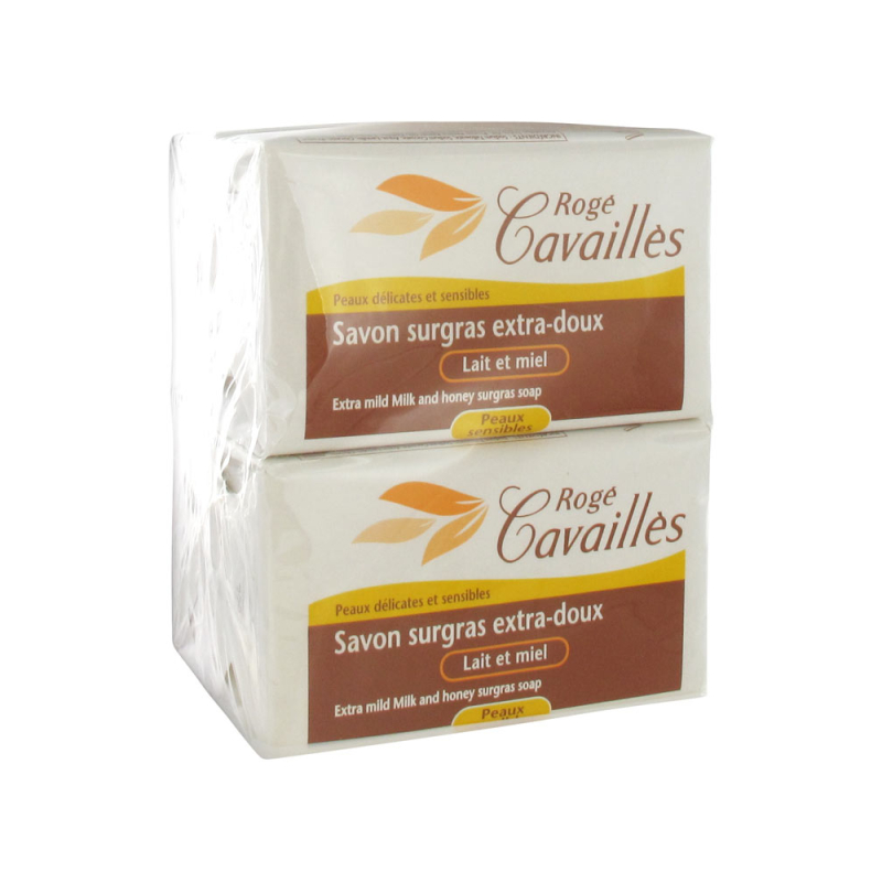 Rogé Cavaillès Savon Surgras Extra-Doux Lait et Miel - 4x250g