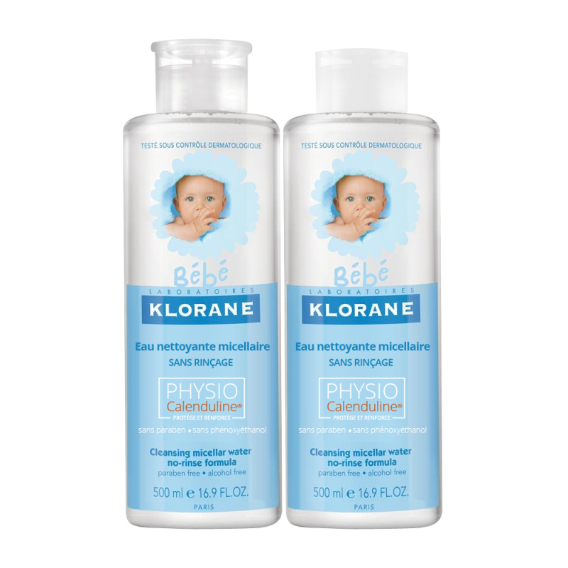 Bébé Eau Nettoyante Micellaire Sans Rinçage à la PhysioCalenduline® - 2x500ml