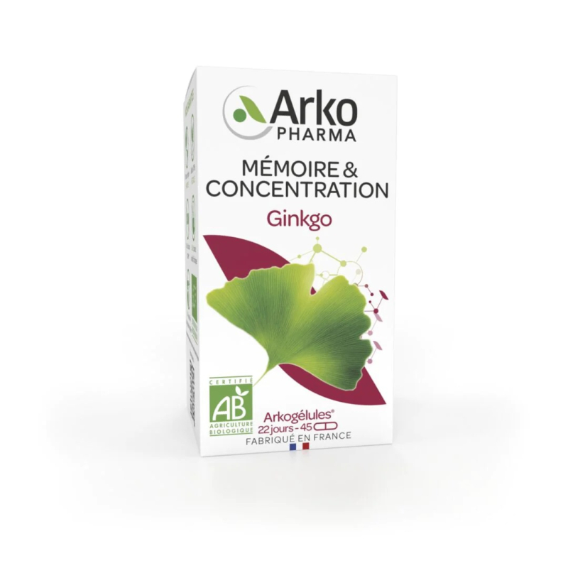 Arkopharma Arkogélules Ginkgo Bio - 45 Gélules