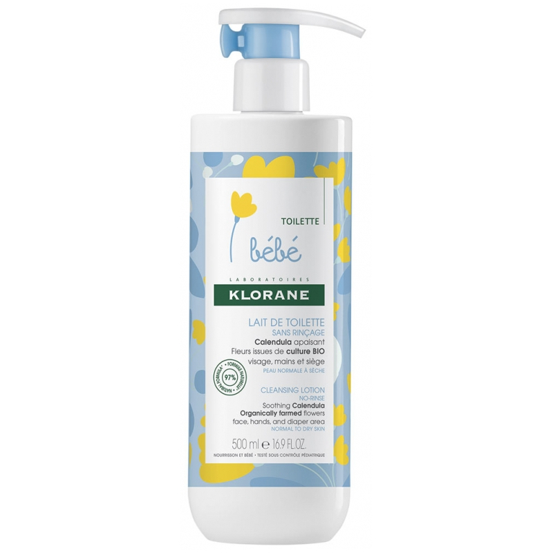 Klorane Bébé Lait de Toilette sans Rinçage - 500ml