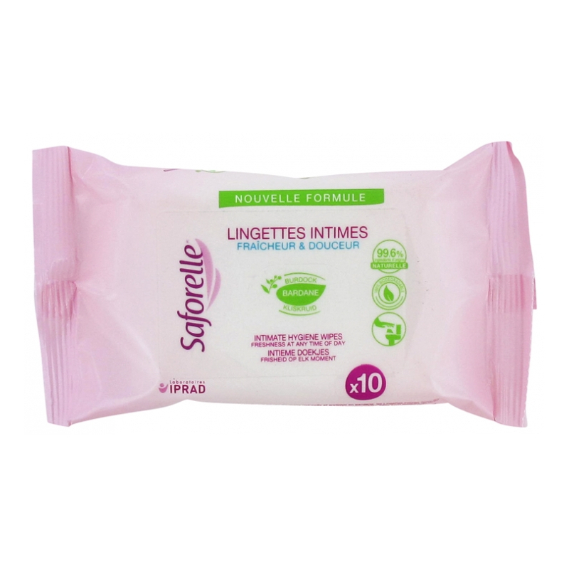 Saforelle Pocket lingettes intimes biodégradables - 10 unités