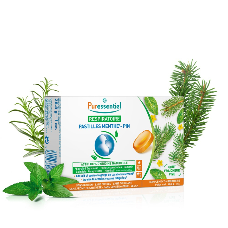 Puressentiel Respiratoire Pastilles Menthe-Pin - 18 Pastilles