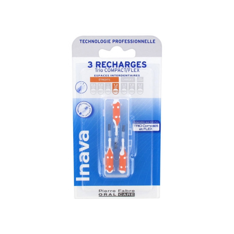 Inava Recharge Brossette Interdentaire Orange - 3 recharges