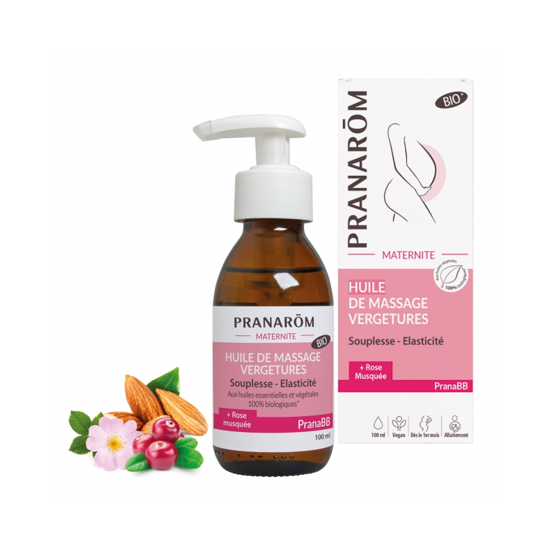 Pranarôm PranaBB Maternité Huile de Massage Vergetures Bio - 100ml 