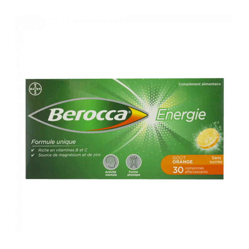 Bayer Berocca Energie Orange effervescents - 30 Comprimés 