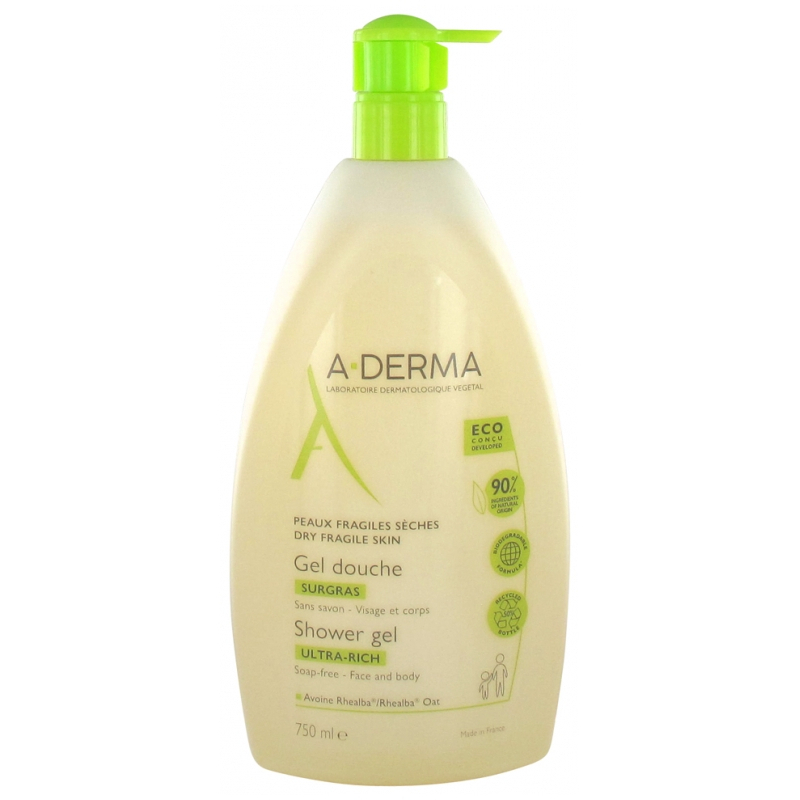 A-Derma Gel Douche Surgrasn - 750 ml