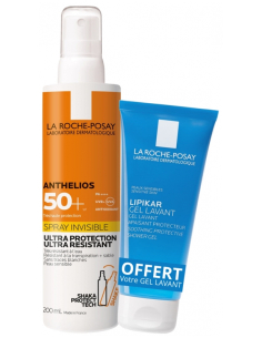 La Roche-Posay Anthelios Spray Invisible SPF 50+ 200 ml + Gel Lavant Offert