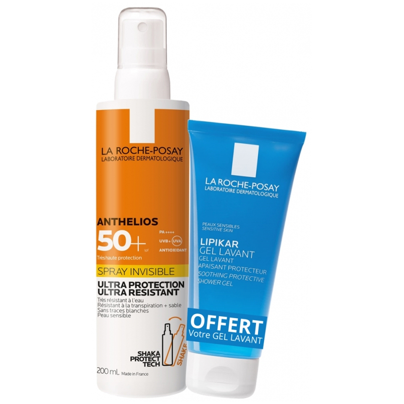 La Roche-Posay Anthelios Spray Invisible SPF 50+ 200 ml + Gel Lavant Offert