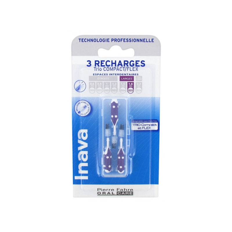 Inava Trio Brossettes  Recharges pour Trio Compact/Flex - Taille : ISO5 1,8 mm - 3 unités 