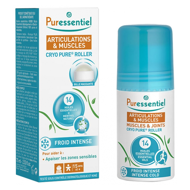 Puressentiel Articulations & Muscles Cryo Pure Roller aux 14 Huiles Essentielles - 75ml