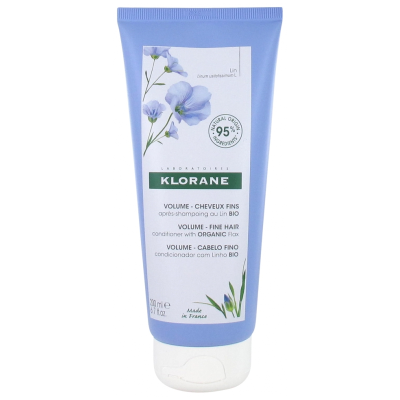 Klorane Volume - Cheveux Fins Après-Shampoing au Lin Bio - 200 ml