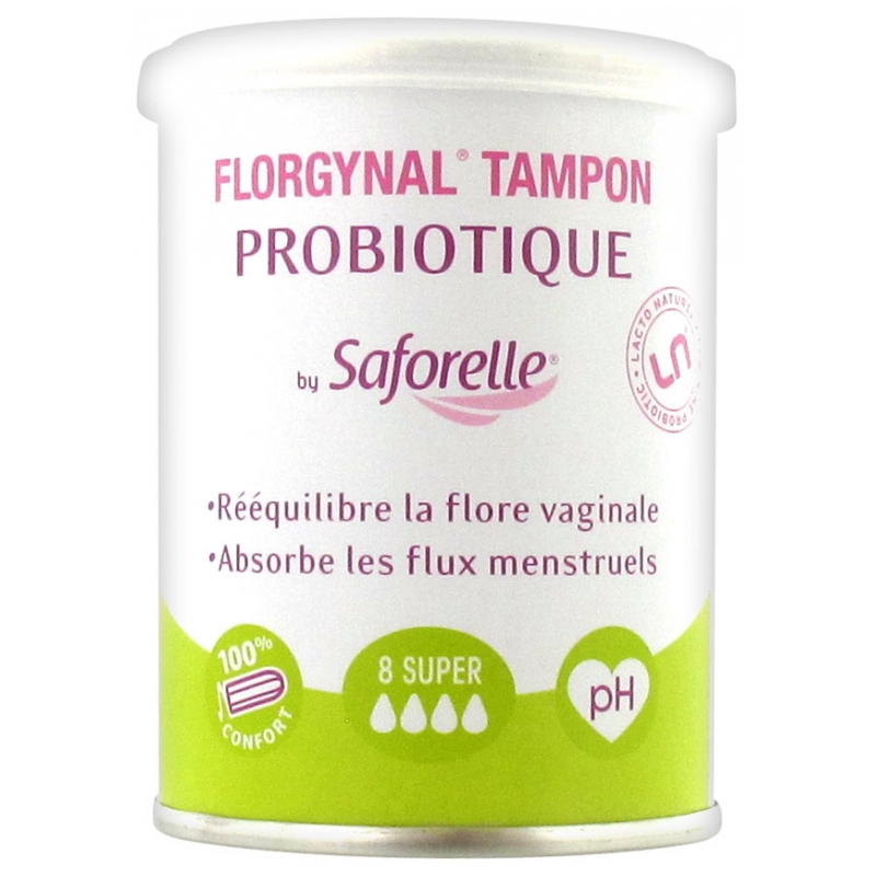 Saforelle Florgynal Tampon Probiotique - 8 unités