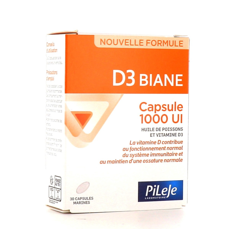 Pileje D3 Biane 1000UI - 30 Capsules Marines 