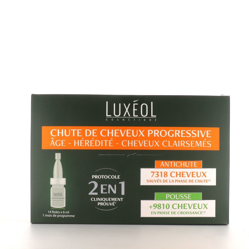 Luxéol Chute de cheveux progressive 2 en 1 lotion  - 14 fioles