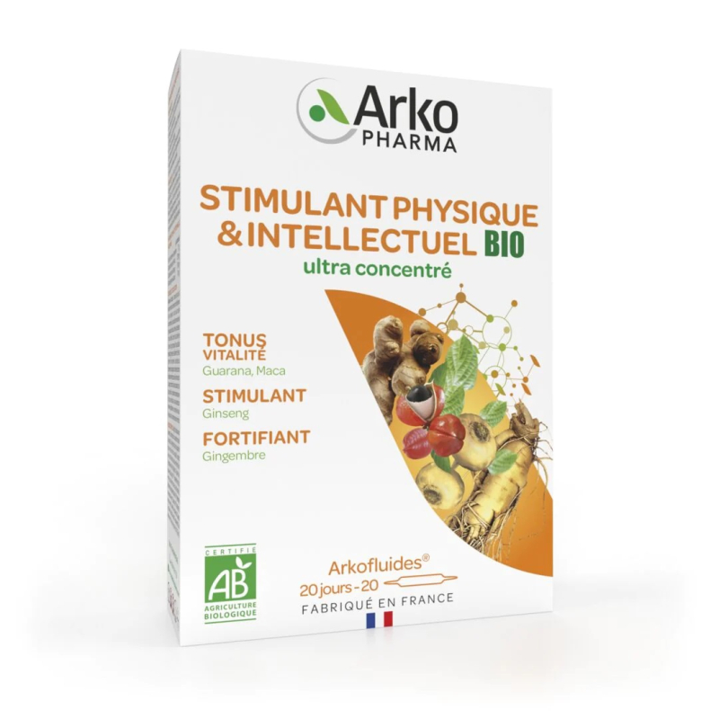 Arkopharma Arkofluides Stimulant Physique et Intellectuel Bio - 30 Ampoules Offre Spéciale