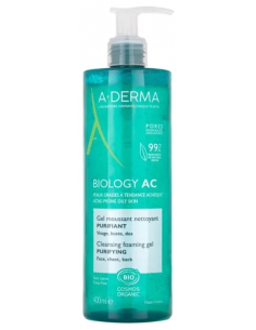 A-DERMA Biology AC Gel Moussant Nettoyant Purifiant Bio - 400 ml