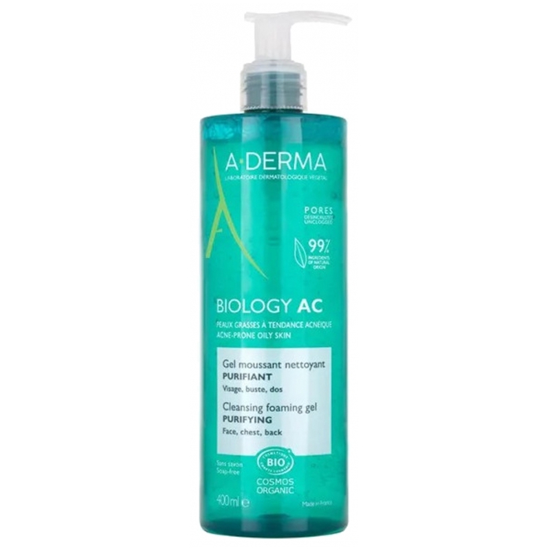 A-DERMA Biology AC Gel Moussant Nettoyant Purifiant Bio - 400 ml