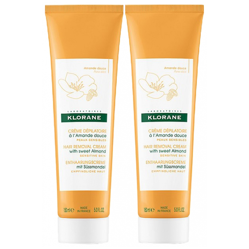 Klorane Crème Dépilatoire à l'Amande Douce - Lot de 2 x 150 ml