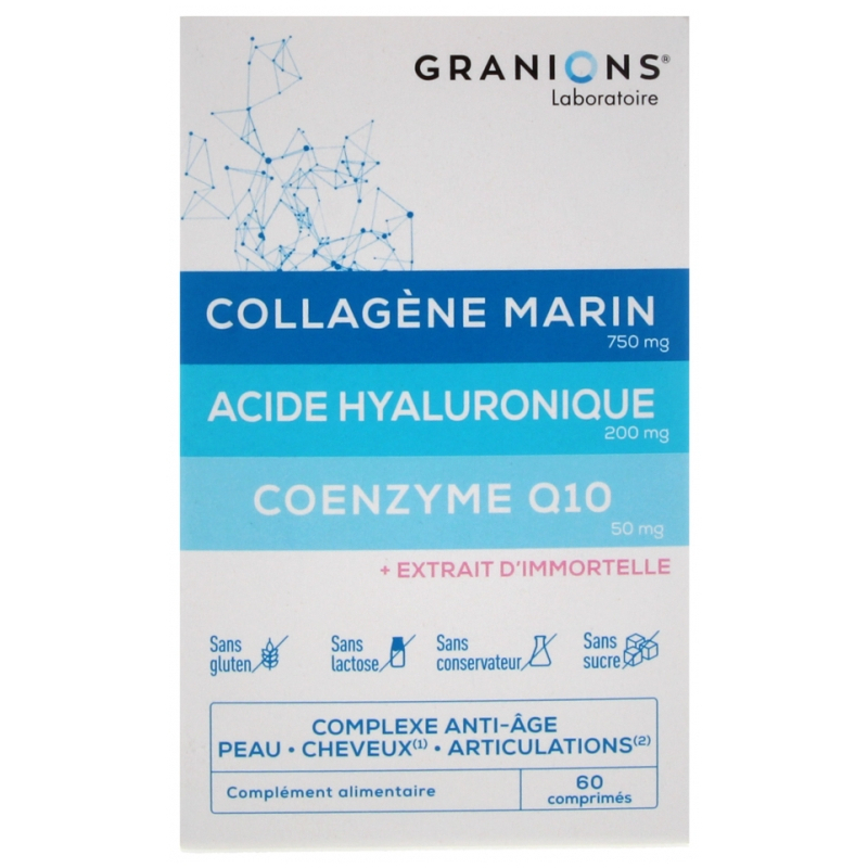 Granions Collagène Marin Acide Hyaluronique Coenzyme Q10 - 60 Comprimés