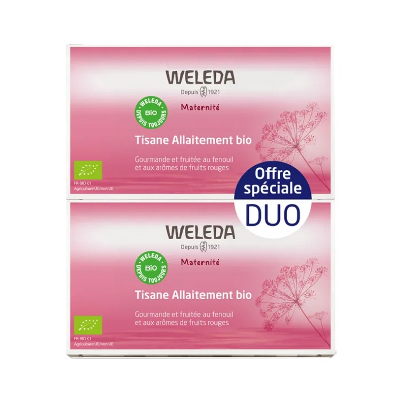 Weleda Maternité Tisane Allaitement Fruits Rouges Bio - Lot de 2 x 20 Sachets