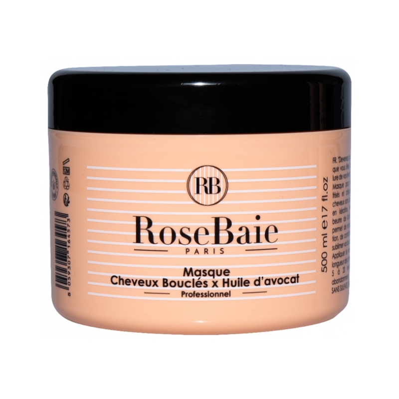 RoseBaie Masque Cheveux Bouclés x Huile d'Avocat - 500 ml