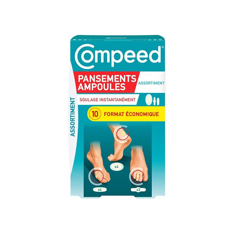 Compeed Pansements Ampoules Moyen Format - 3 Tailles 10 Pansements