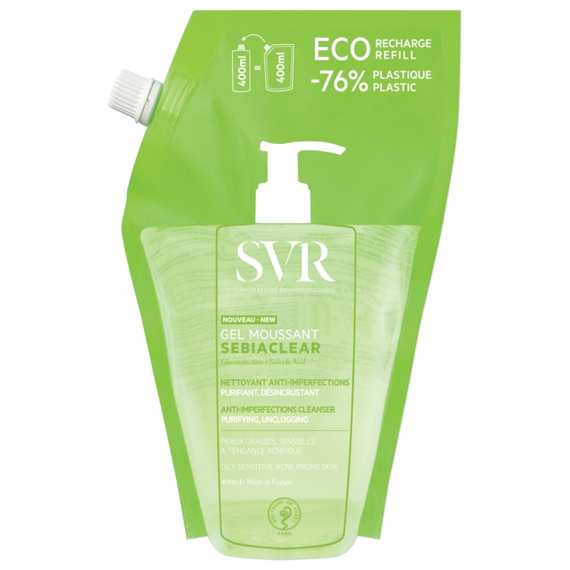 SVR Sebiaclear Gel Moussant Anti-Imperfections Éco-Recharge - 400 ml