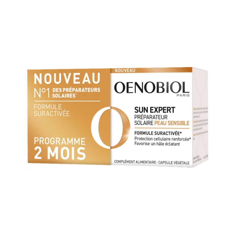 Oenobiol Sun Expert Préparateur Solaire Peau Sensible - Lot de 2 x 30 Capsules