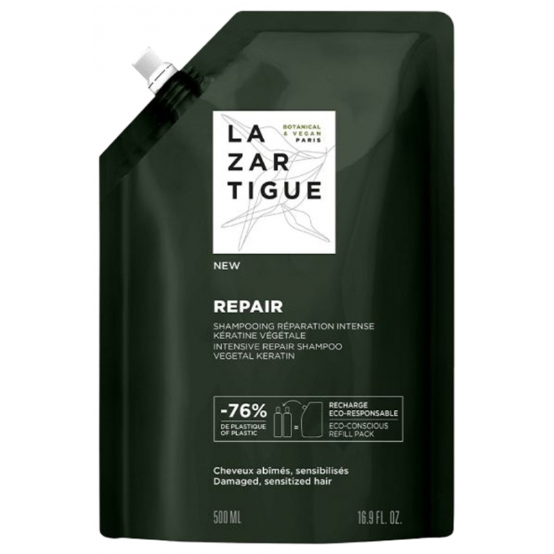 Lazartigue Repair Shampoing Réparation Intense Éco-Recharge 500 ml